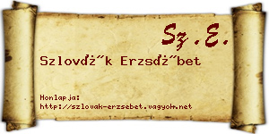 Szlovák Erzsébet névjegykártya
