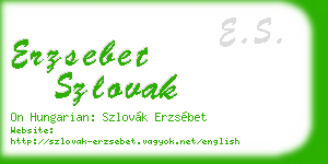 erzsebet szlovak business card